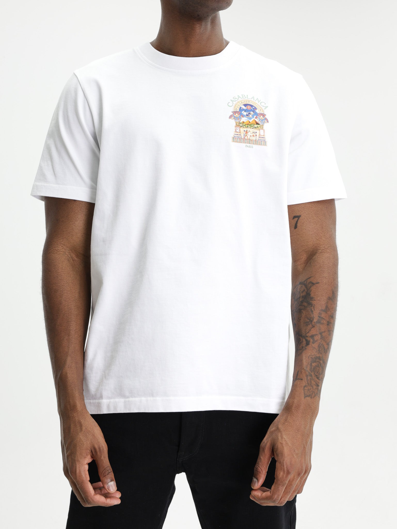 Casablanca Classic T-Shirt Egyptian Arch White