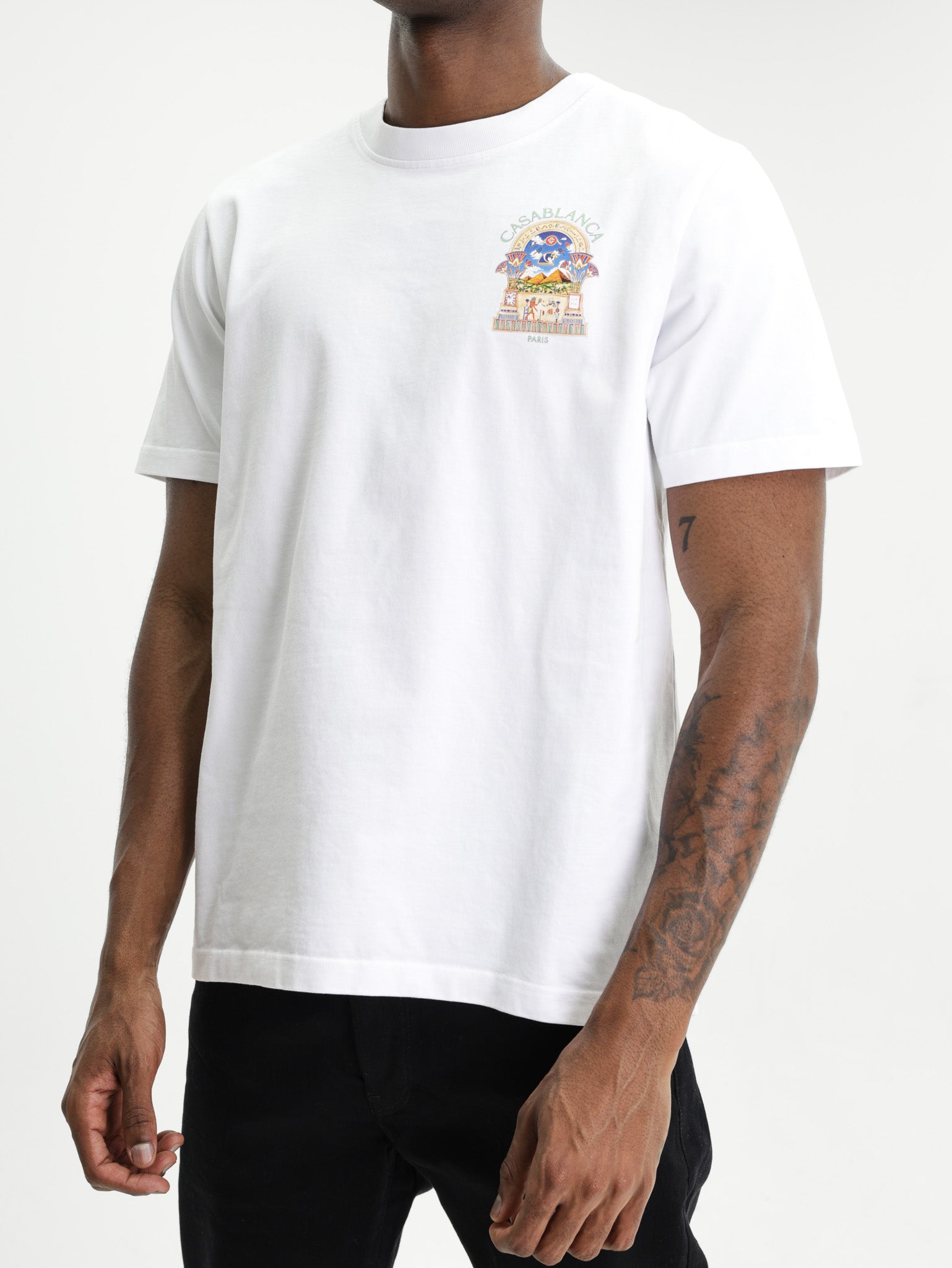 Casablanca Classic T-Shirt Egyptian Arch White