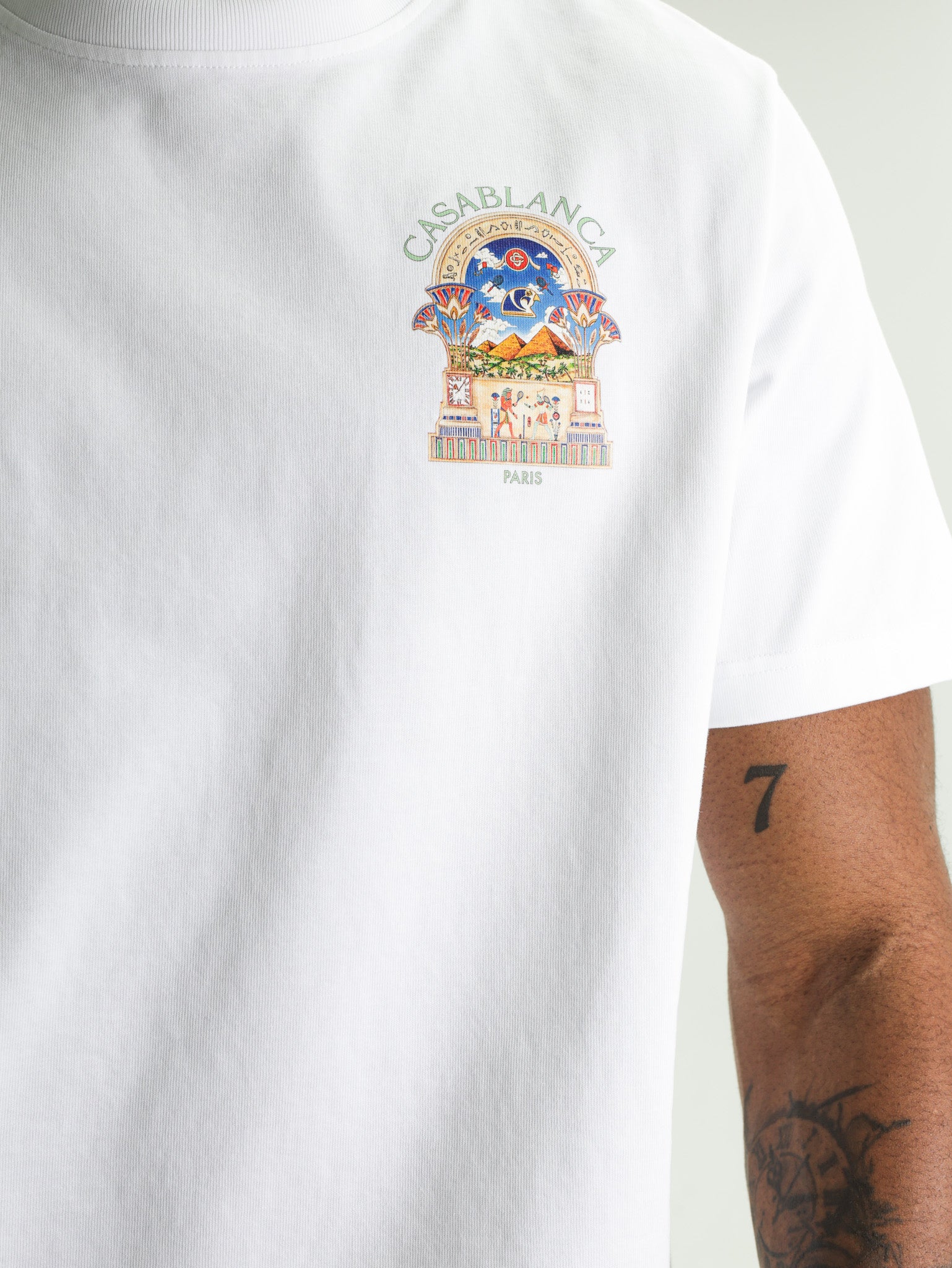 Casablanca Classic T-Shirt Egyptian Arch White