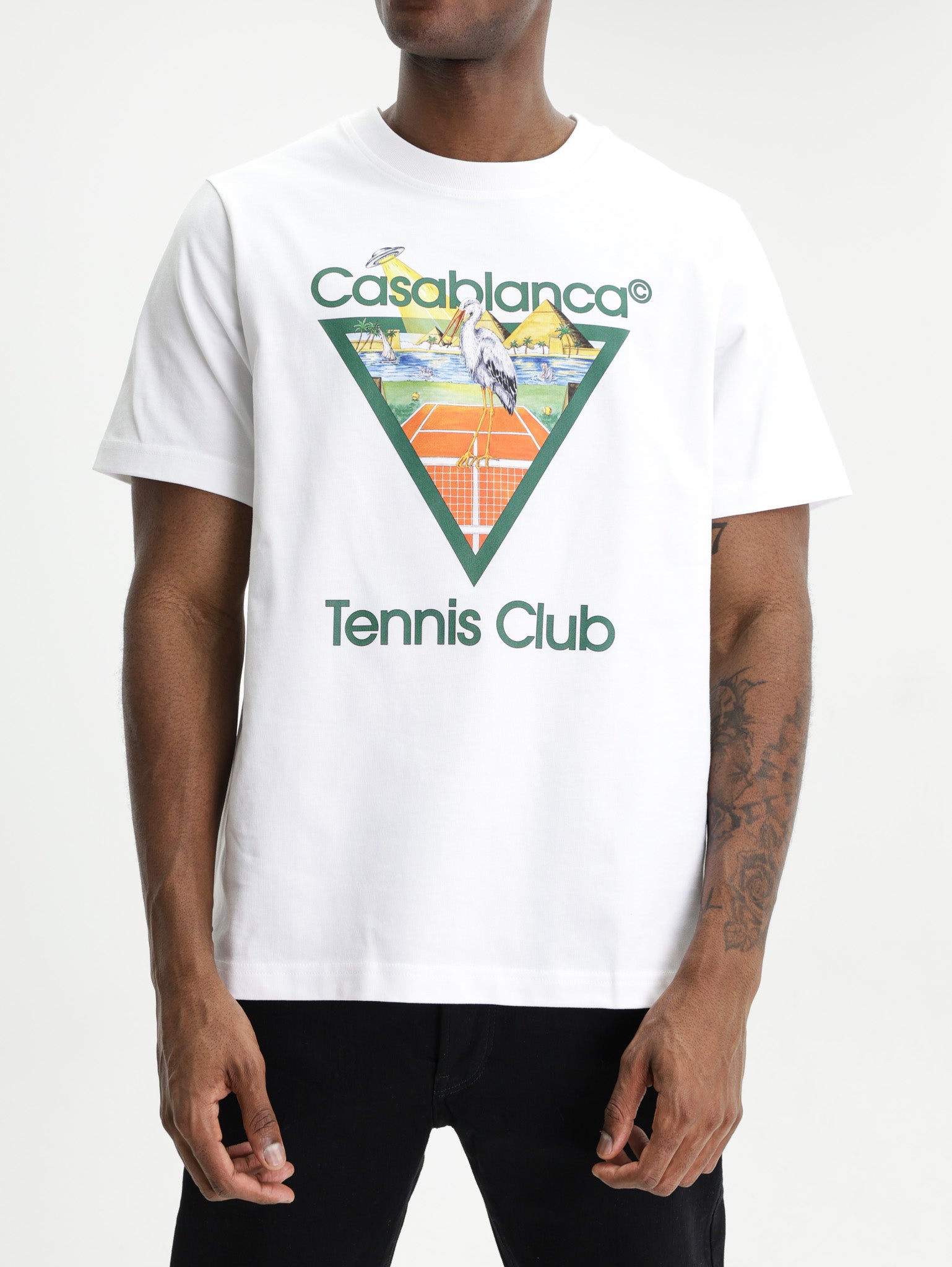 Casablanca Classic T-Shirt Tennis Club Triangle White