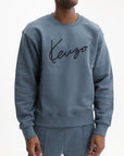 Kenzo Sweater Signature Embroidery Blue