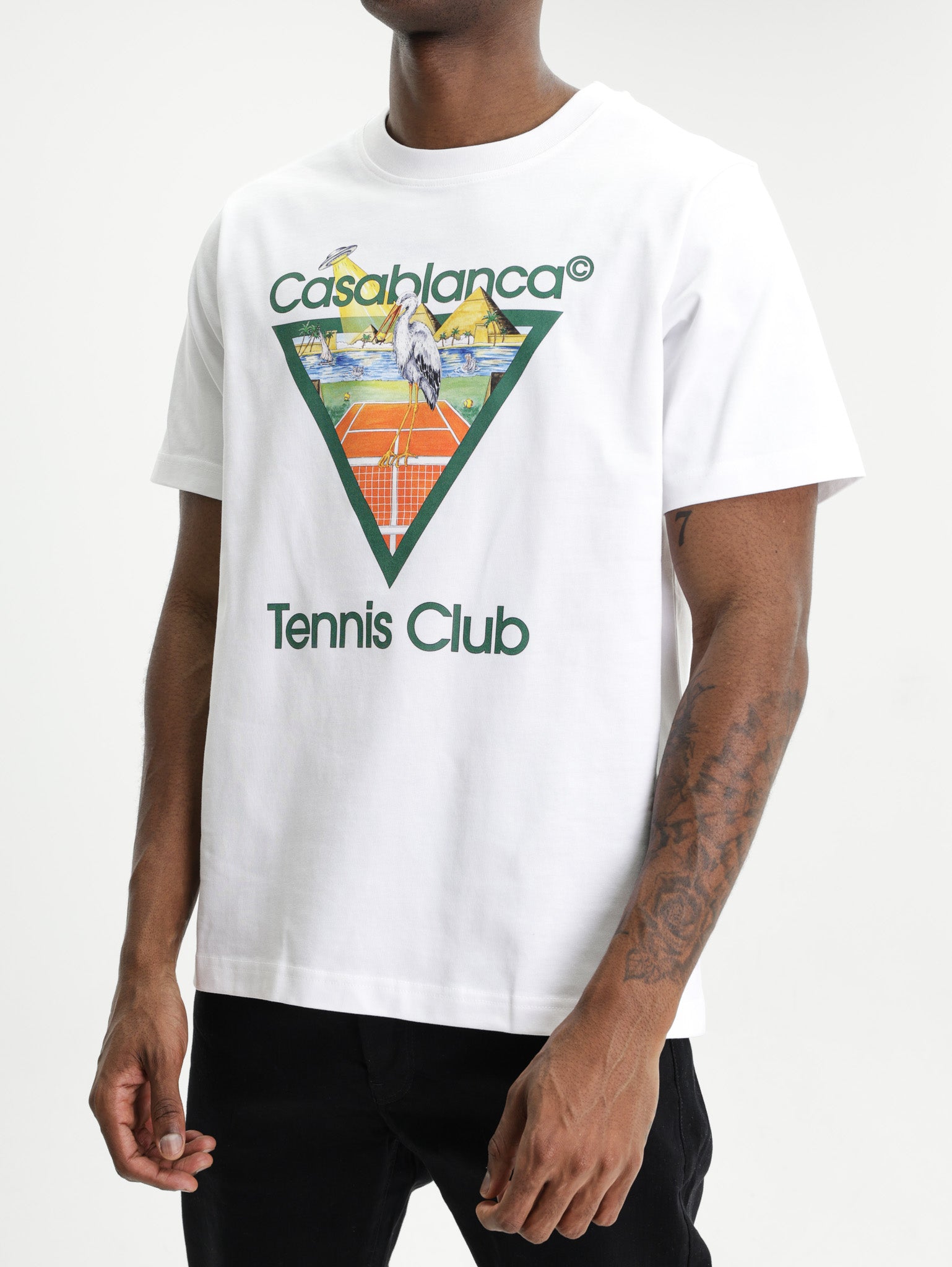 Casablanca Classic T-Shirt Tennis Club Triangle White