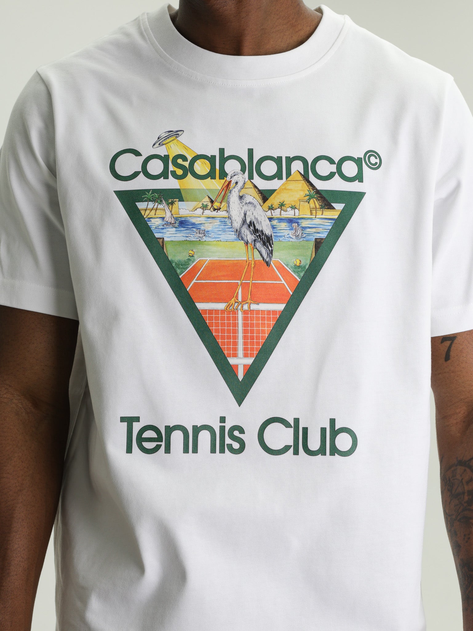 Casablanca Classic T-Shirt Tennis Club Triangle White