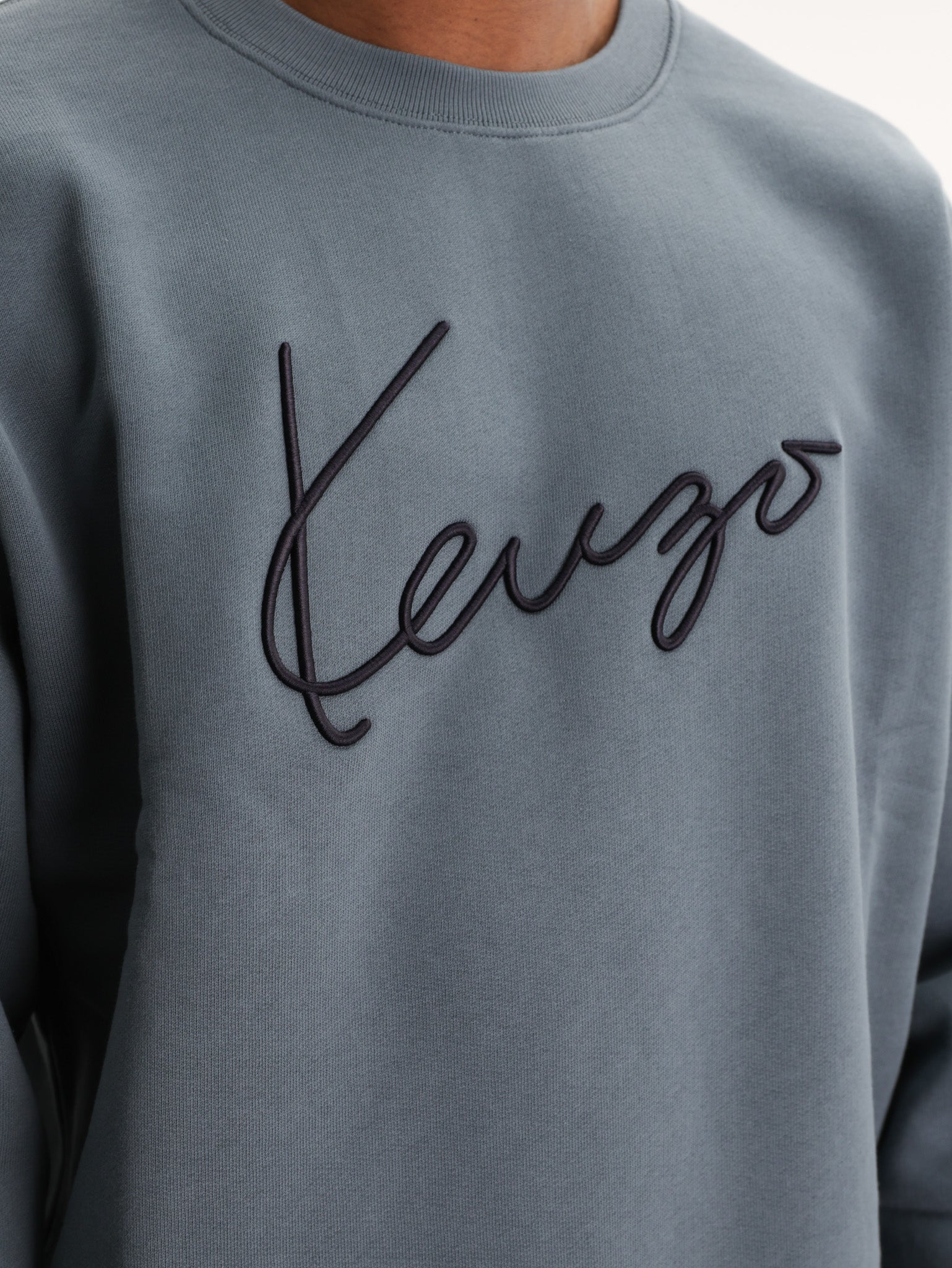 Kenzo Sweater Signature Embroidery Blue
