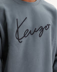 Kenzo Sweater Signature Embroidery Blue