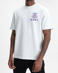 Casablanca Celestial Pyramid Flock Printed Classic T-Shirt Blue