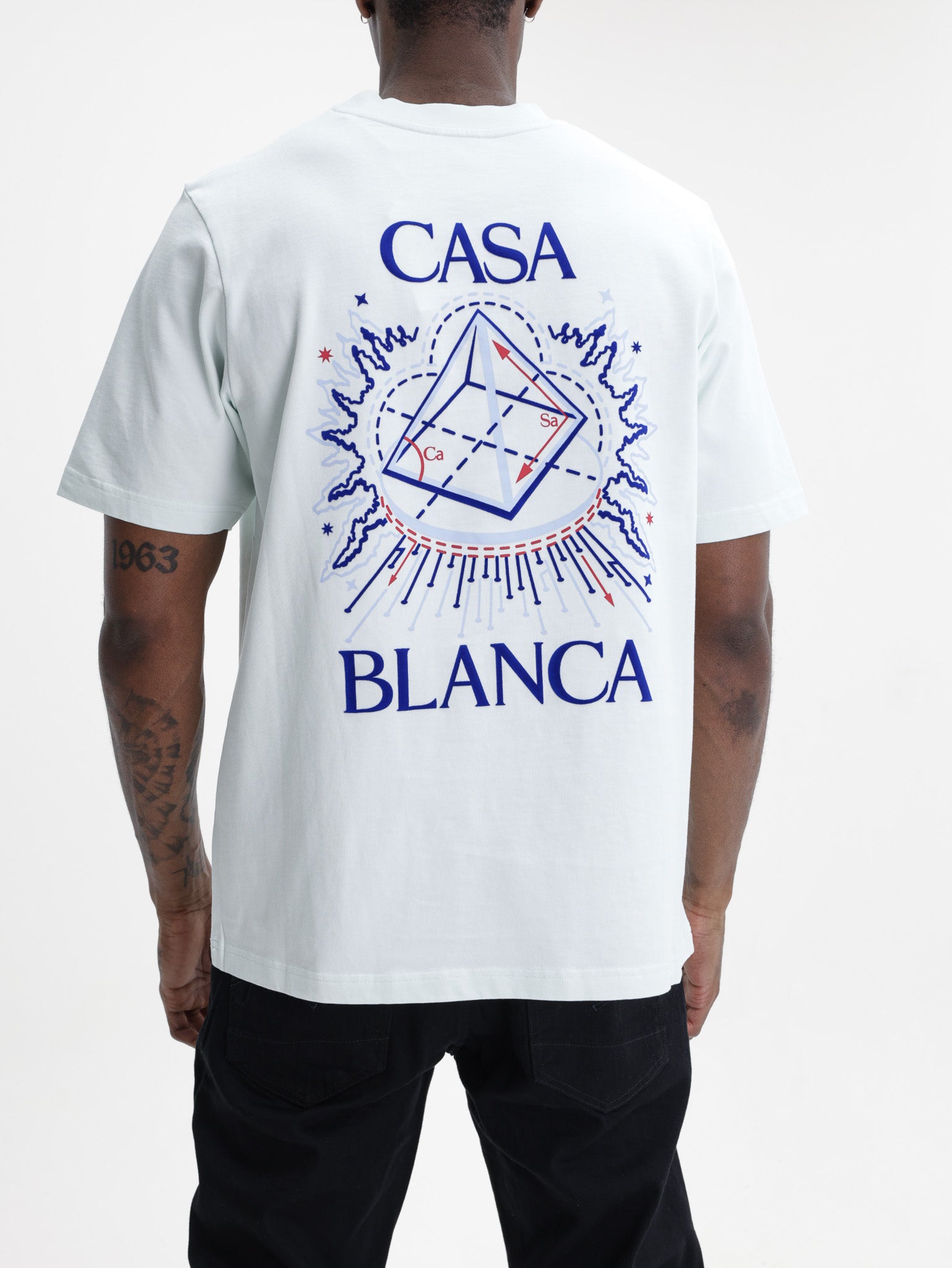 Casablanca Celestial Pyramid Flock Printed Classic T-Shirt Blue