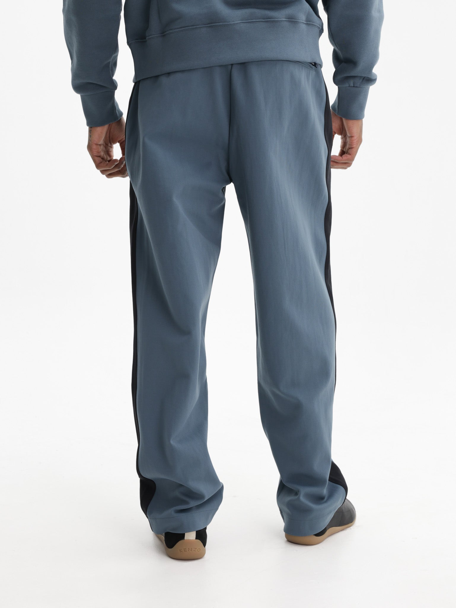 Kenzo Track Pants Black Stripe Blue