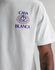 Casablanca Celestial Pyramid Flock Printed Classic T-Shirt Blue