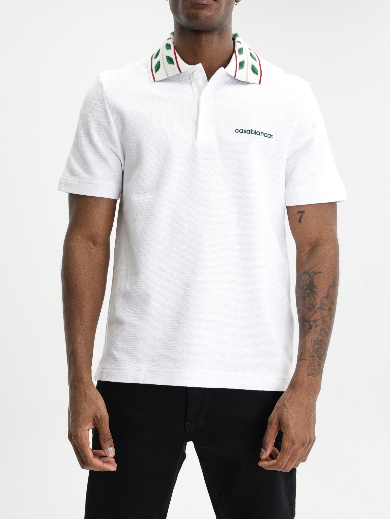 Casablanca Laurel Pique Golfer White