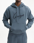 Kenzo Hoodie Signature Embroid Blue