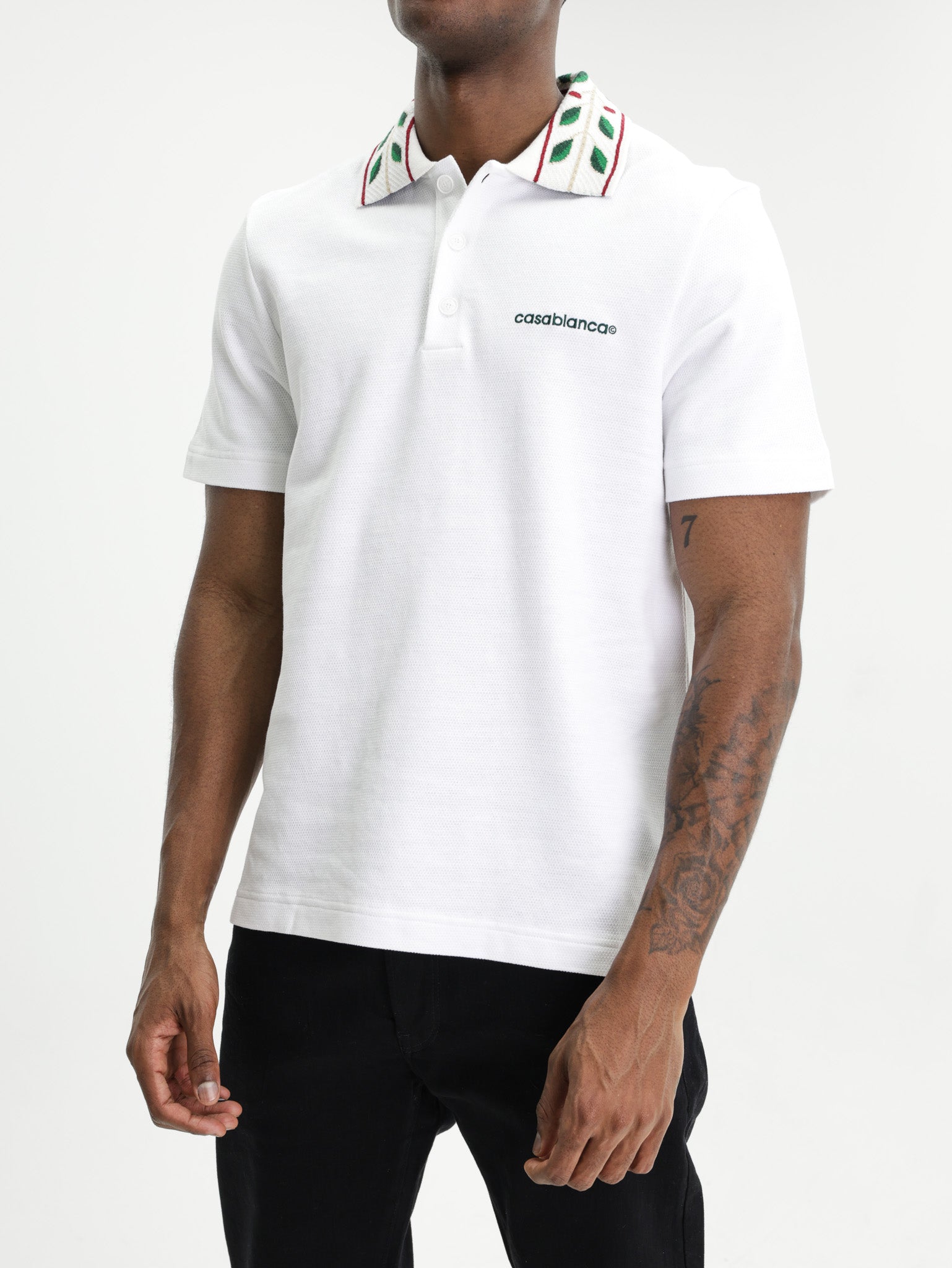 Casablanca Laurel Pique Golfer White