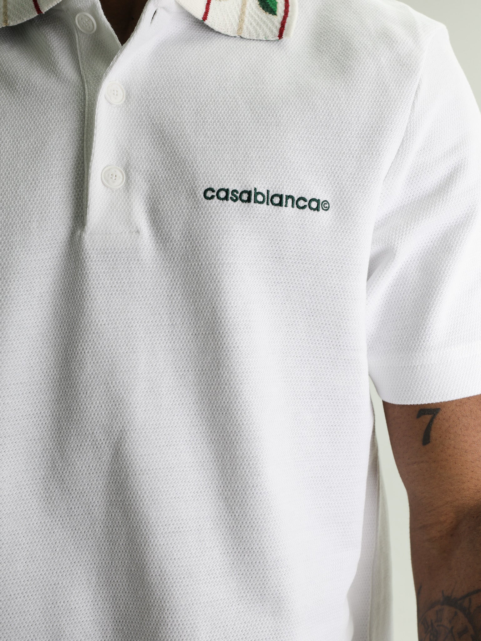 Casablanca Laurel Pique Golfer White