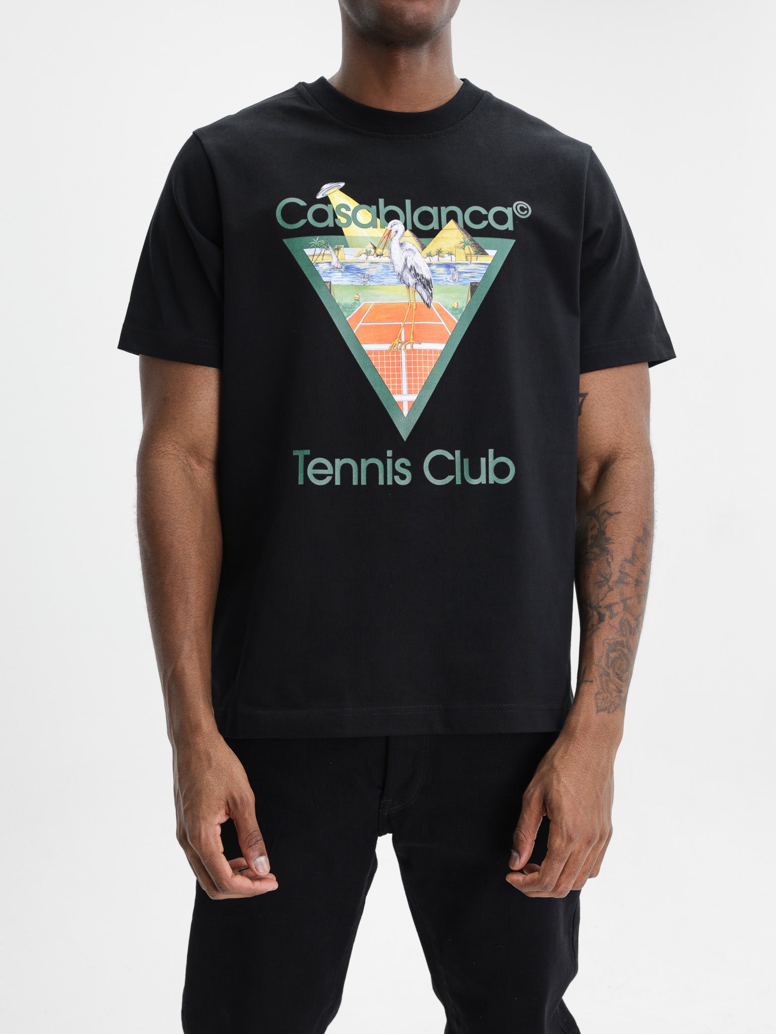 Casablanca Classic T-Shirt Tennis Club Triangle Black