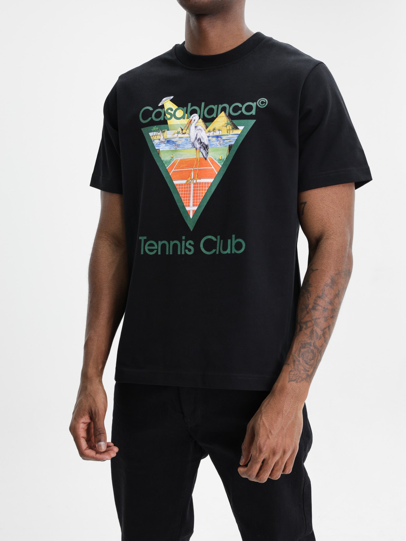 Casablanca Classic T-Shirt Tennis Club Triangle Black