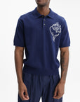Kenzo T-Shirt Knitted White  Tulip Blue/Black