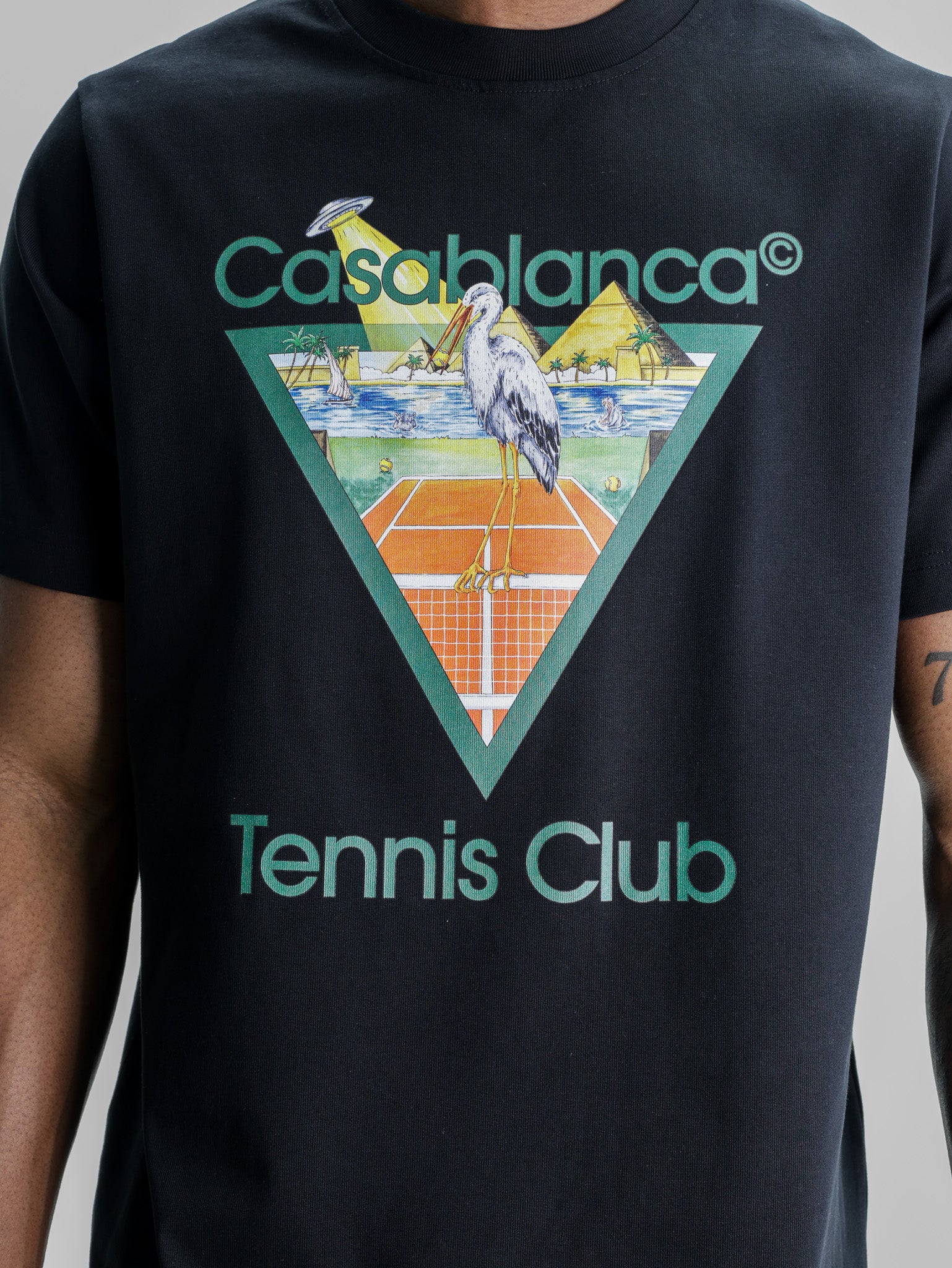 Casablanca Classic T-Shirt Tennis Club Triangle Black