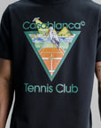 Casablanca Classic T-Shirt Tennis Club Triangle Black