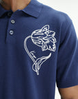 Kenzo T-Shirt Knitted White  Tulip Blue/Black