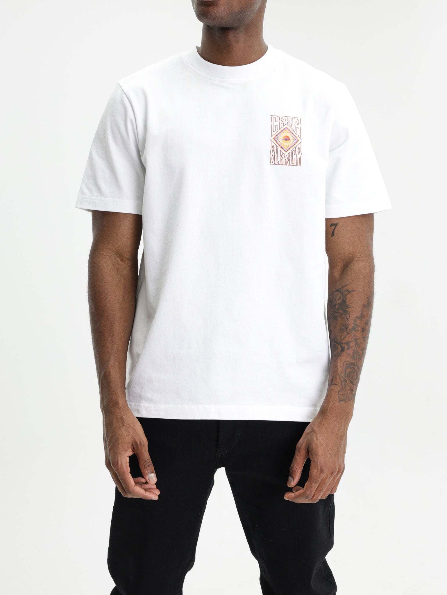 Casablanca Hermons Mirage Printed Classic T-Shirt White