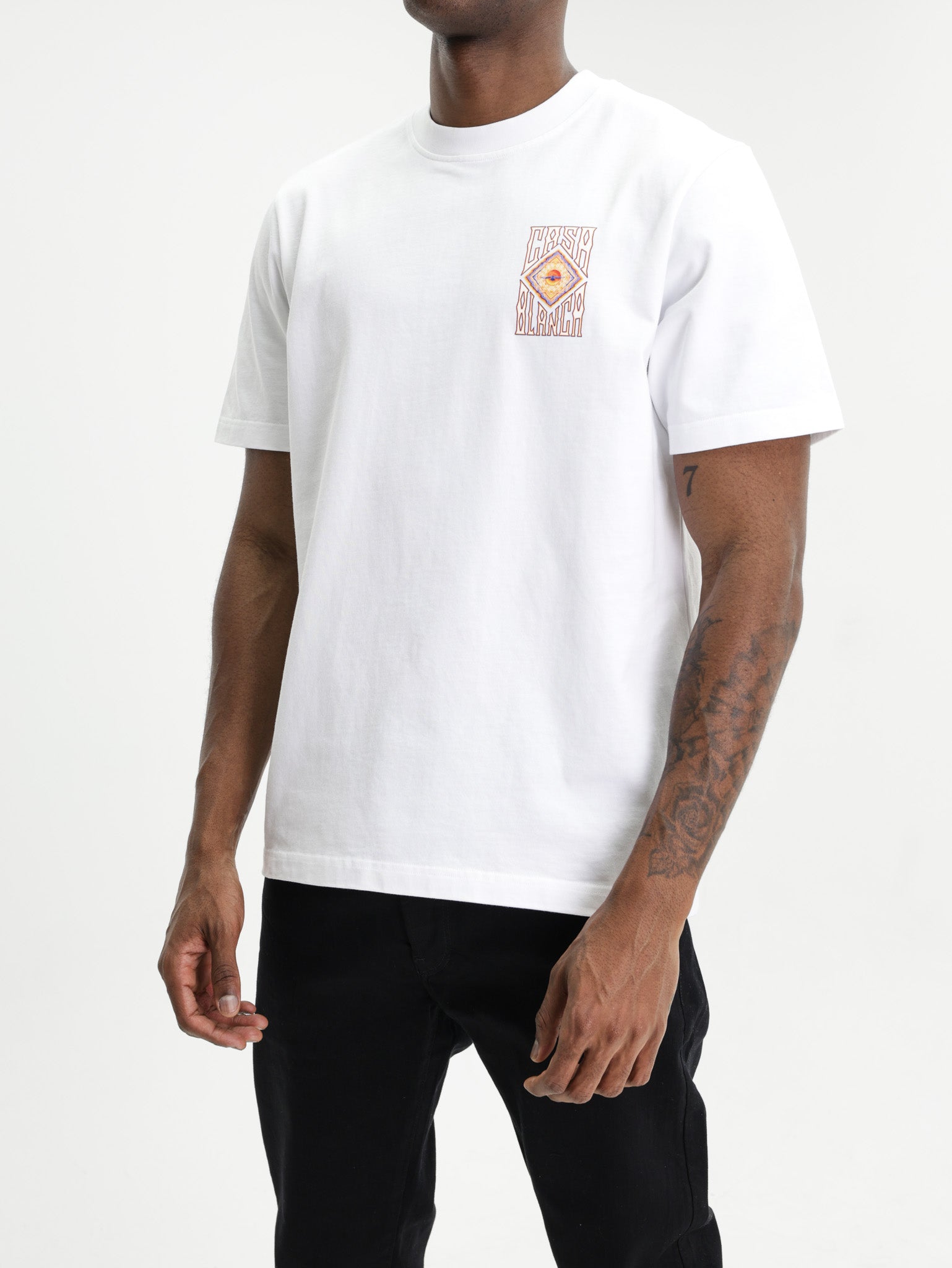 Casablanca Hermons Mirage Printed Classic T-Shirt White