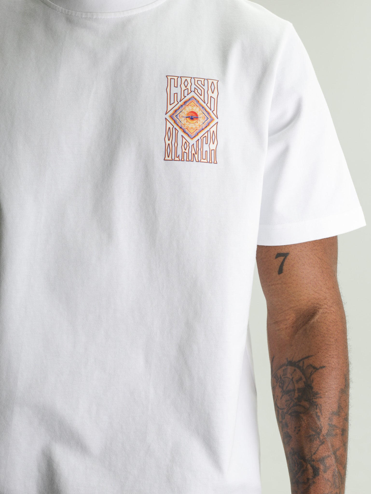 Casablanca Hermons Mirage Printed Classic T-Shirt White