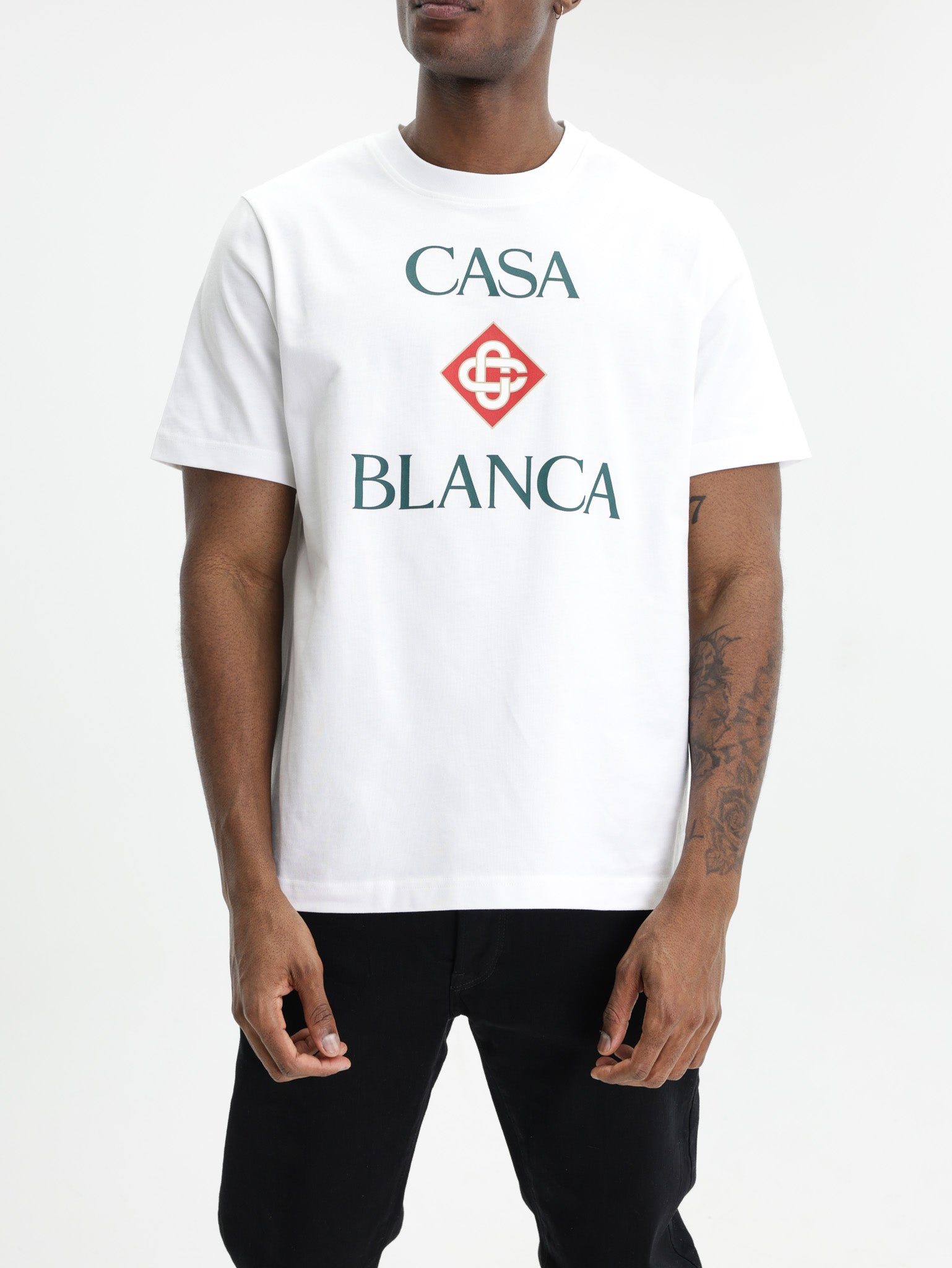 Casablanca Classic T-Shirt Casablanca Stacked Logo White
