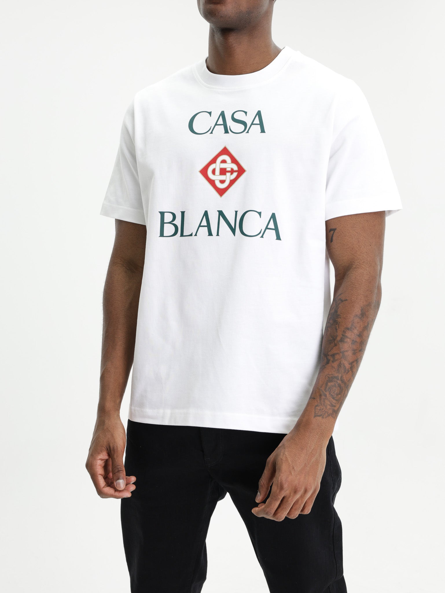 Casablanca Classic T-Shirt Casablanca Stacked Logo White