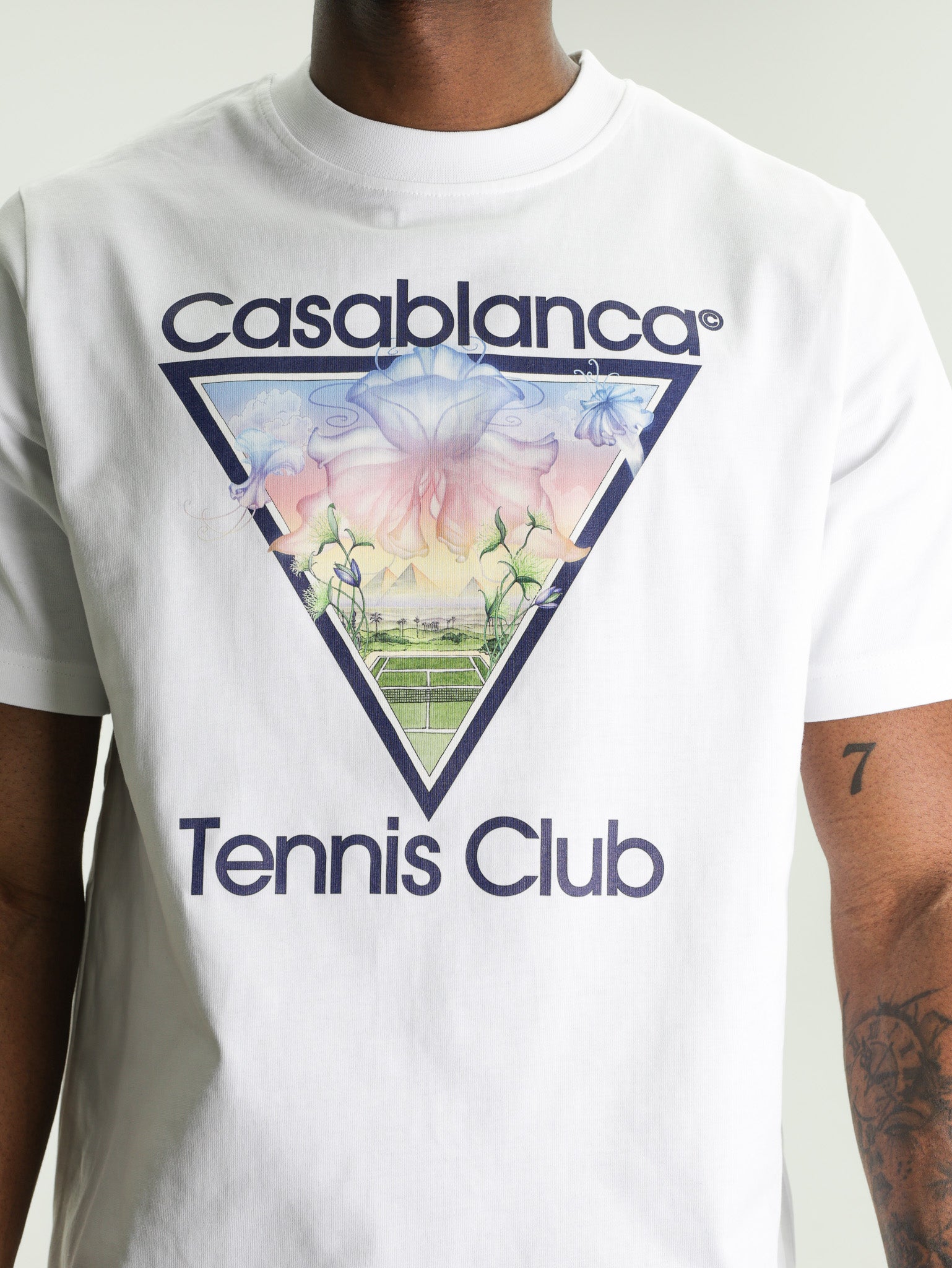 Casablanca Tennis Club Icon Printed Classic T-Shirt White