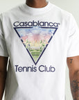 Casablanca Tennis Club Icon Printed Classic T-Shirt White