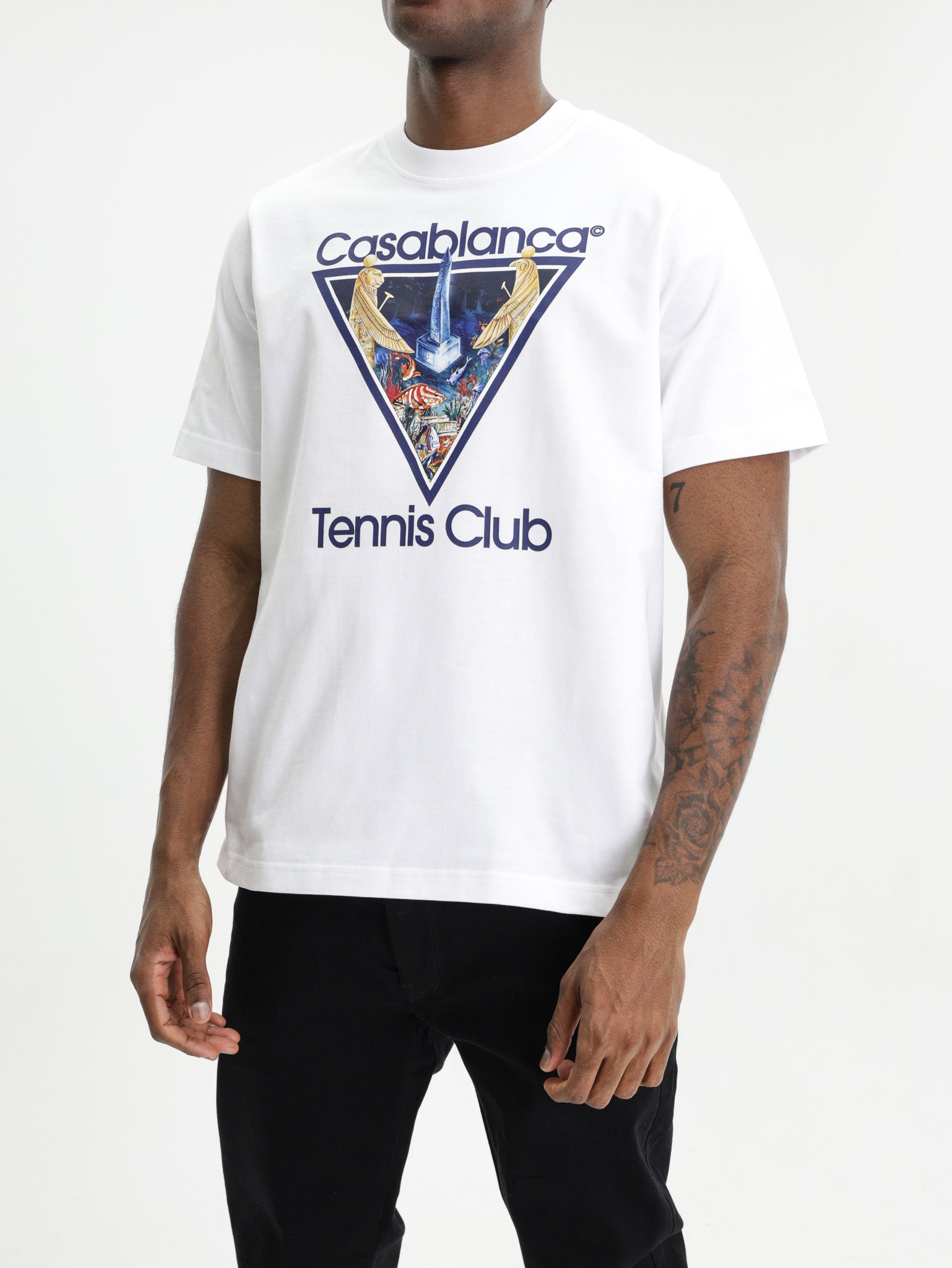 Casablanca Monde Perdu Tennis Club Icon Printed Classic T-Shirt White