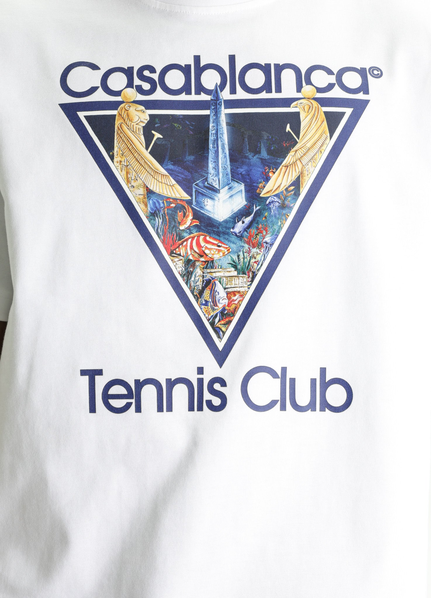 Casablanca Monde Perdu Tennis Club Icon Printed Classic T-Shirt White