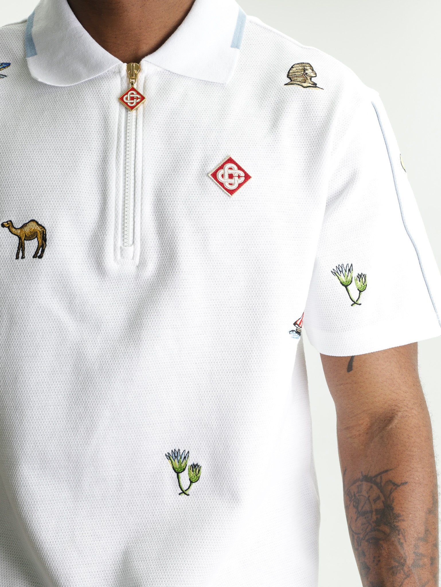 Casablanca Quarter Zip Embroidered Golfer White