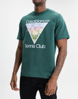 Casablanca Tennis Club Icon Printed Classic T-Shirt Green