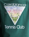 Casablanca Tennis Club Icon Printed Classic T-Shirt Green