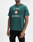 Casablanca Classic T-Shirt Casablanca Stacked Logo Green