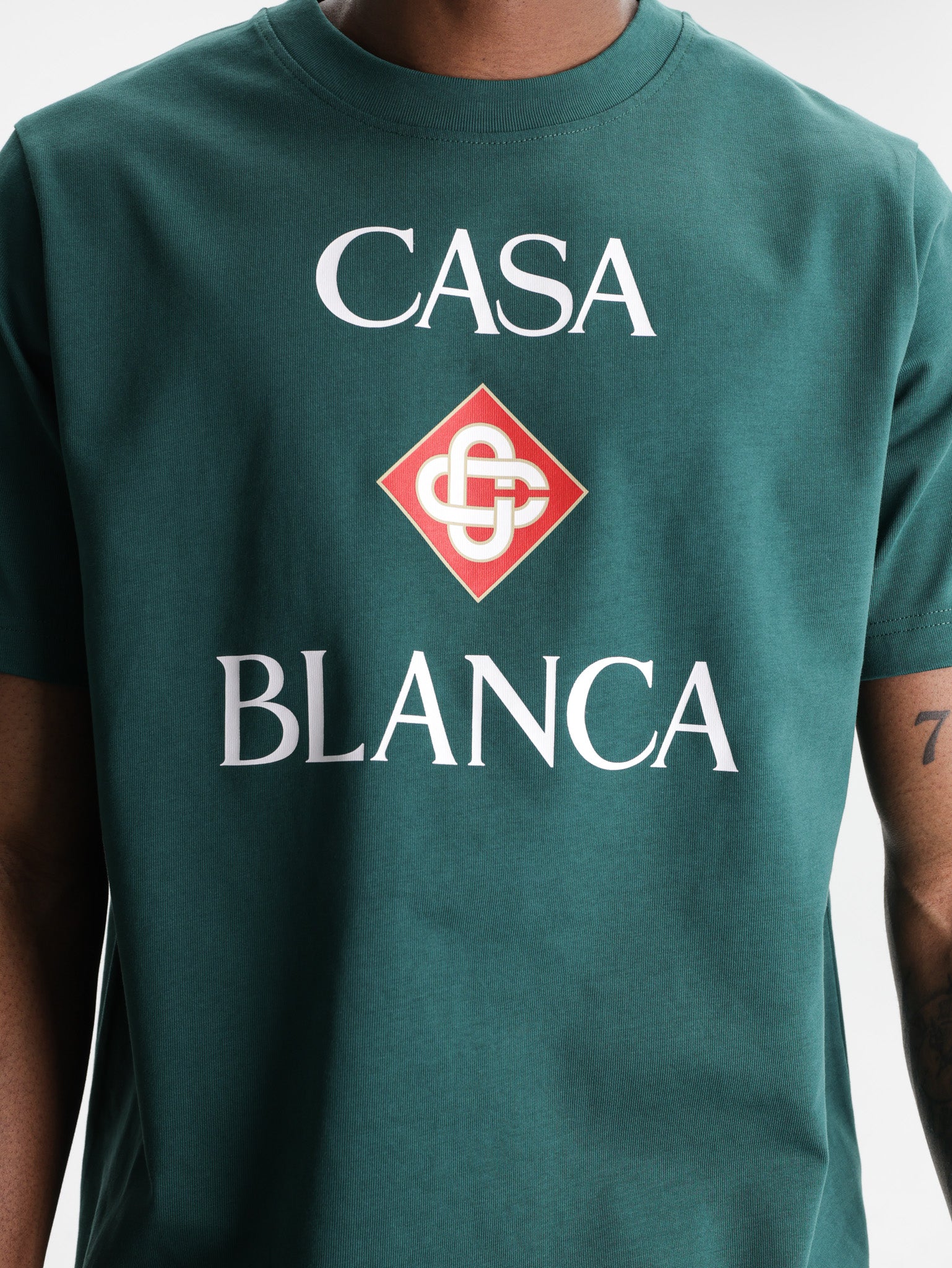 Casablanca Classic T-Shirt Casablanca Stacked Logo Green