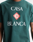 Casablanca Classic T-Shirt Casablanca Stacked Logo Green
