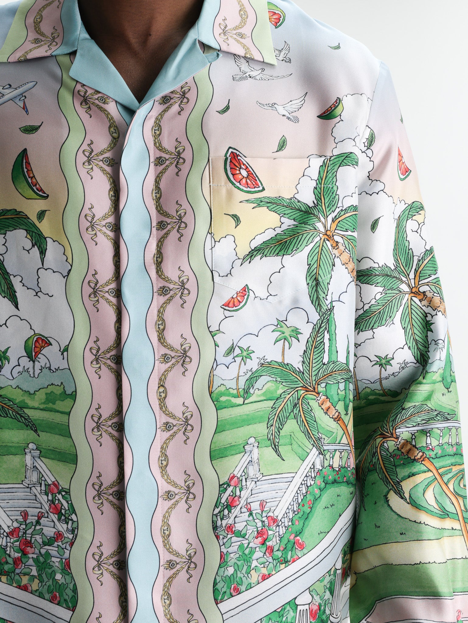 Casablanca Cuban Collar Ls Shirt White