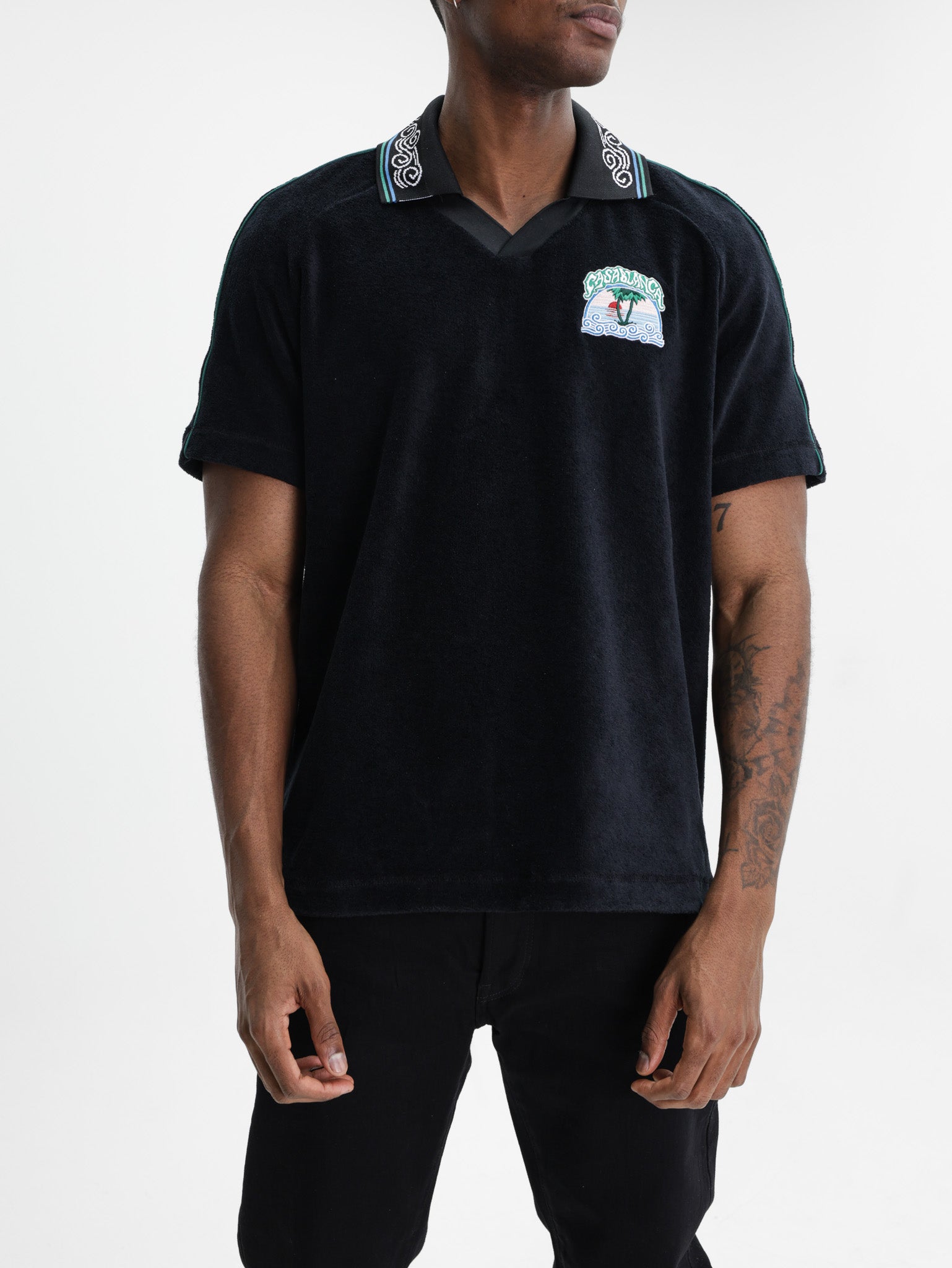 Casablanca Towelling Golfer Black