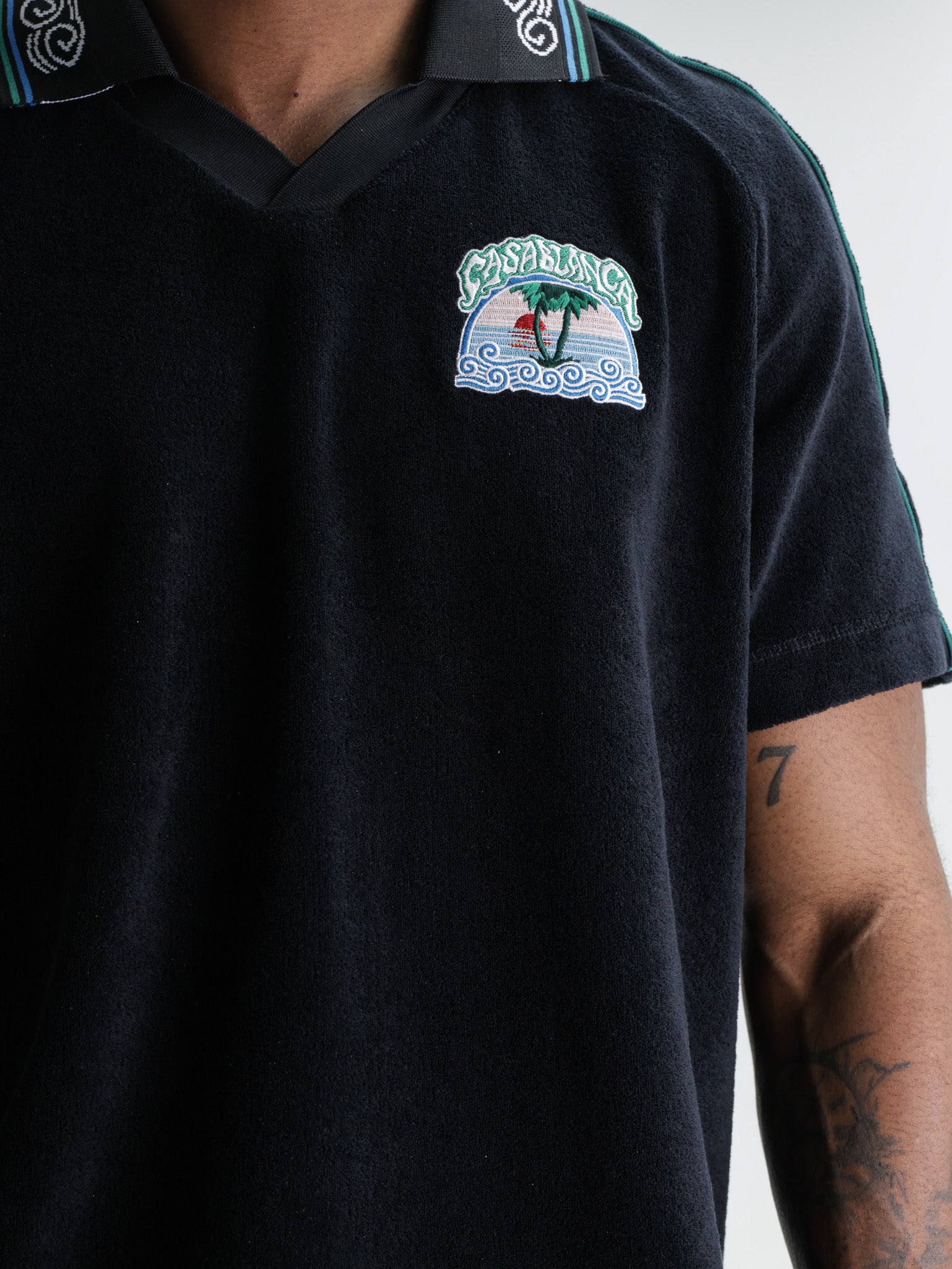 Casablanca Towelling Golfer Black