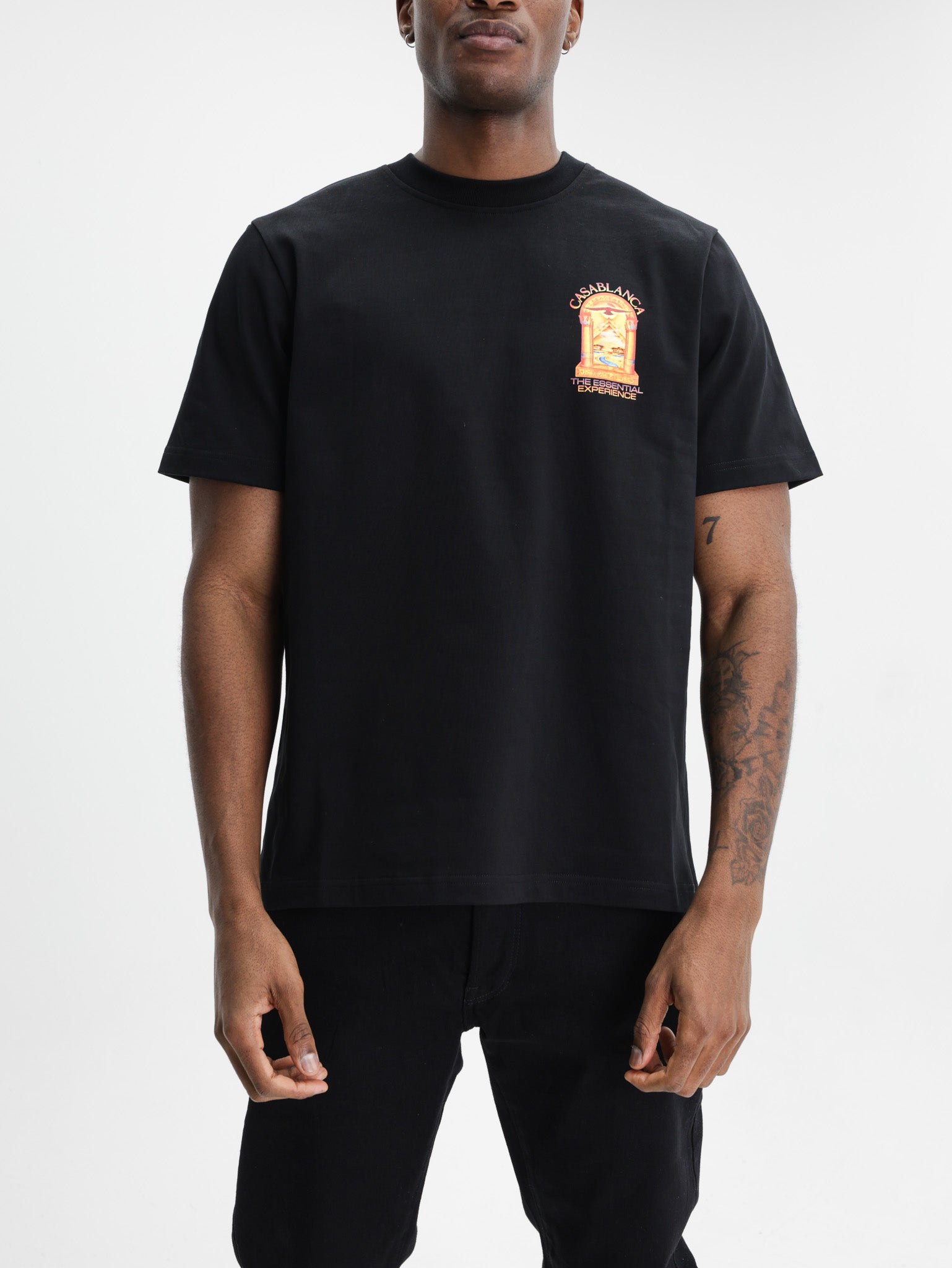 Casablanca Hermons Mirage Arch Printed Classic T-Shirt Black