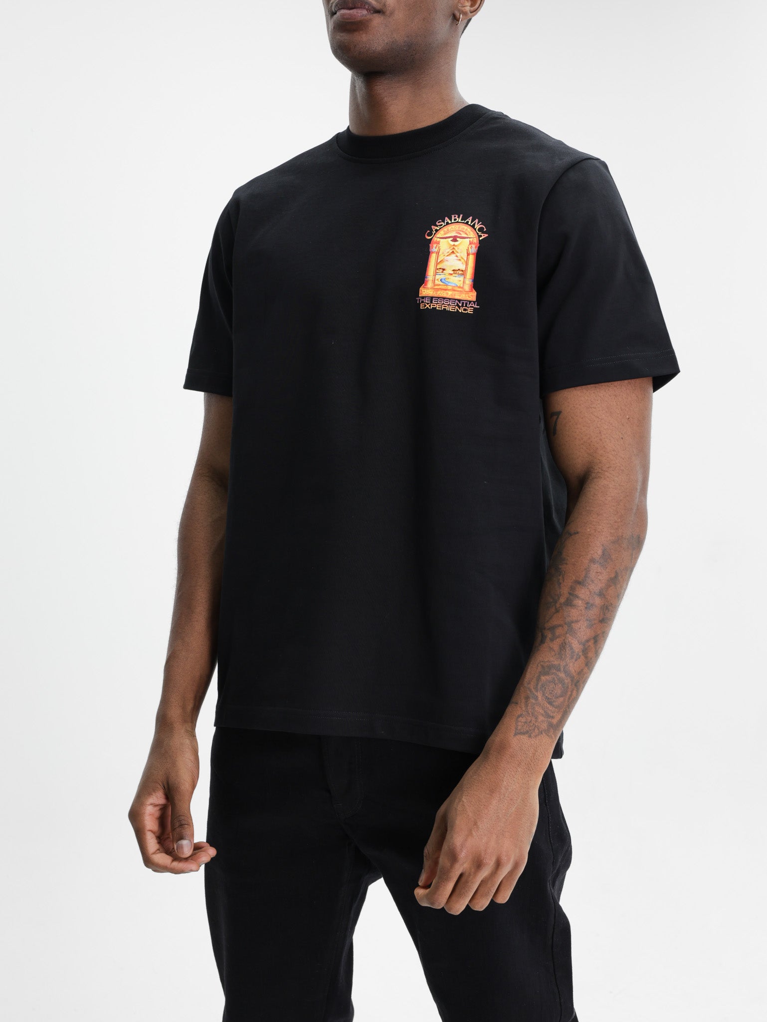 Casablanca Hermons Mirage Arch Printed Classic T-Shirt Black