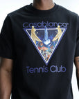 Casablanca Monde Perdu Tennis Club Icon Printed Classic T-Shirt Black