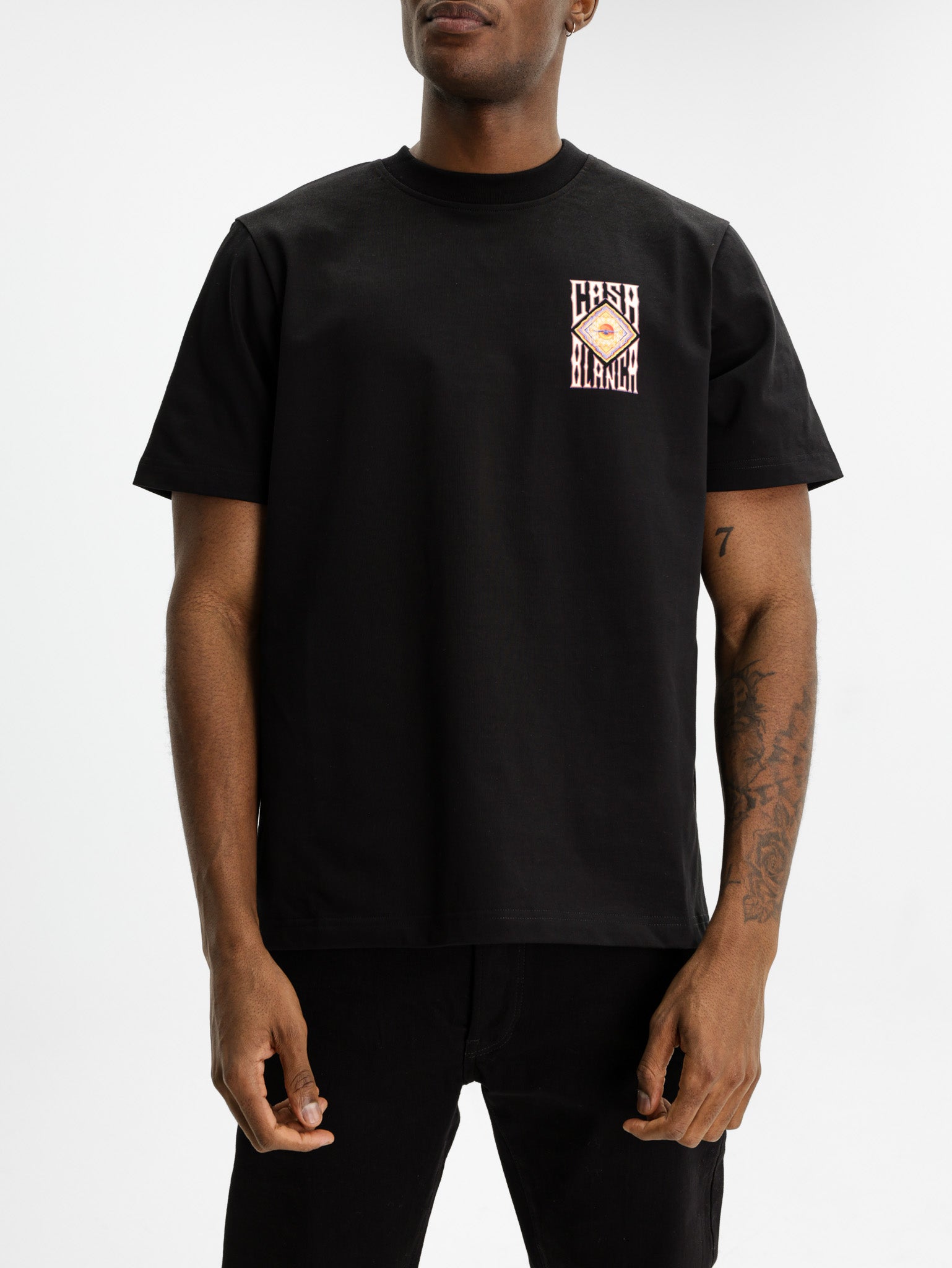 Casablanca Hermons Mirage Printed Classic T-Shirt Black