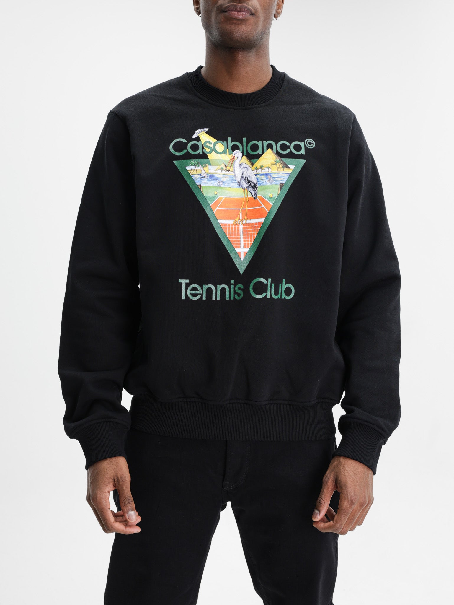 Casablanca Classic Sweatshirt Tennis Club Triangle Black