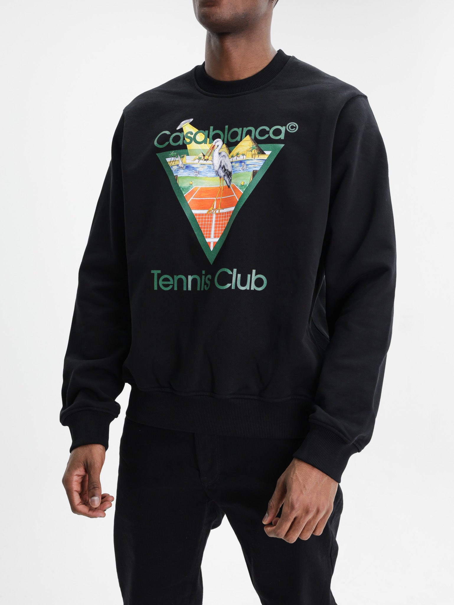 Casablanca Classic Sweatshirt Tennis Club Triangle Black