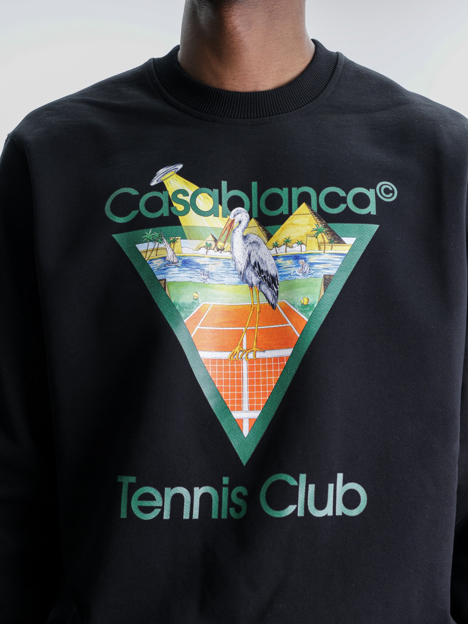 Casablanca Classic Sweatshirt Tennis Club Triangle Black