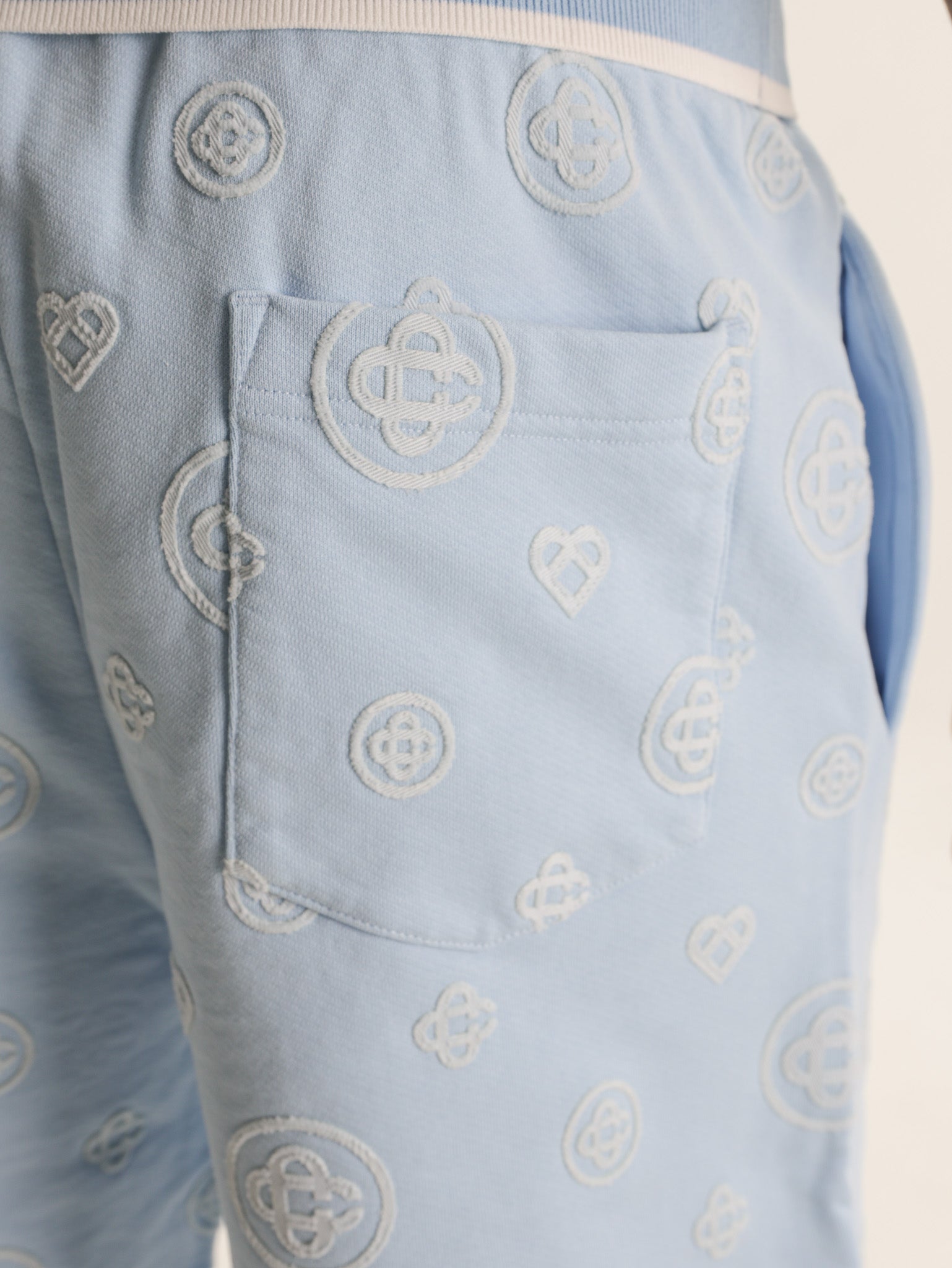 Casablanca Applique Monogram Sweatshort Blue