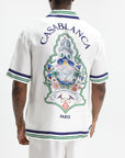 Casablanca Hotel Emblem Cuban Collar Ss Shirt White